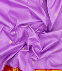 Lavender Handloom Korvai Kanchipuram Silk Saree With Zari Buttas-KA16719