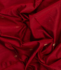 Red Handloom Maheswari Silk Cotton Saree With Floral Buttas & Zari Border-SC4845