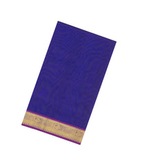 Purple Handloom Silk Cotton Saree With Contrast Border-SC4703