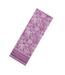 Pink Printed Chanderi Cotton Saree With Zari Border-CC1633