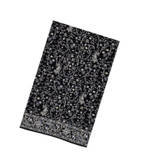 Black Woven Blended Georgette Saree With Embroidered Floral Motifs-EN1901