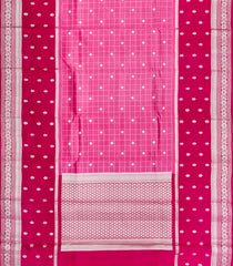 Bubblegum Pink Woven Banarasi Poona Silk Saree With Checks & Buttas-BP1003