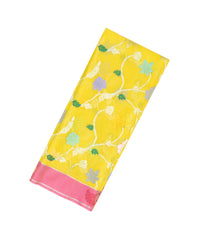 Yellow Handloom Kota Silk Saree With Meena Floral Vine Motifs-KO1044