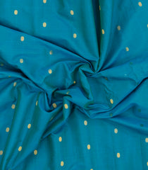 Turquoise Handloom Gadwal Silk Cotton Saree With Buttas-GA0379