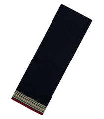 BLack Woven Chirala Cotton Saree With Narayanapet Border-CR1478