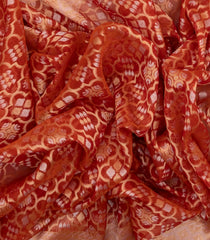 Peach Handloom Organza Soft Silk Saree With Jaal Motifs-SO4133