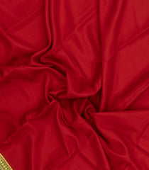 Crimson Woven Mysore Silk Saree With Contrast Zari Border-MS3591
