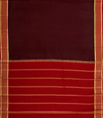 Dark Maroon Woven Mysore Silk Saree With Contrast Border-MS3842