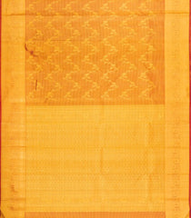 Red Handloom Tissue Kanchipuram Silk Saree With Stripes & Floral Motifs-KA15671