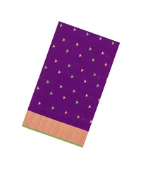 Purple Handloom Maheswari Silk Cotton Saree With Buttas & Zari Border-SC4874