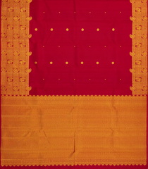 Crimson Handloom Kanchipuram Silk Saree With Rudraksham Buttas-KA14596