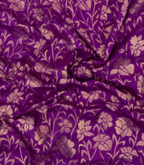 Purple Handloom Uppada Silk Saree With Floral Zari Motifs-UP0431