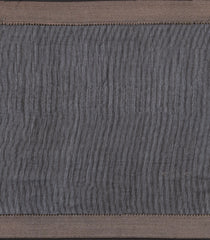 Black Printed Chanderi Cotton Saree With Zari Border-CC1505