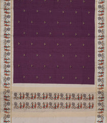Magenta Printed Synthetic Tussar Saree With Zari Stripes-BL5365