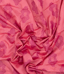Peach Woven Art Dupion Saree With Printed Tie & Dye Motifs & Contrast Border-BL4980