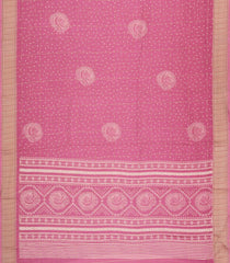 Light Peach Printed Art Dola Silk Saree With Zari Checks & Border-BL5744