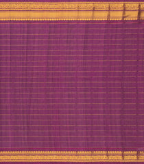 Blue Handloom Gadwal Silk Cotton Saree With Checks & Contrast Border-GA0250