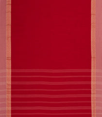 Red Woven Bengal Cotton Saree With Contrast Border-BG1752