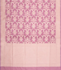 Dusty Pink Handloon Banarasi Silk Saree With Meena Floral Zari Motifs-BE1931