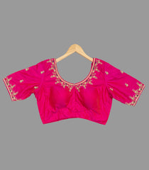 Rani Pink Gold Embroidered Festive Blouse-RB5136