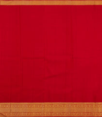 Red Handloom Kanchipuram Silk Saree With Floral Buttas-KA13722