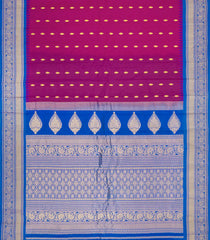 Magenta Handloom Gadwal SICO Saree With Cotton Body & Silk Border-GA0381
