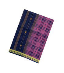 Purple Woven Kadappa Cotton Saree With Checks-KN0740