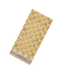 Sandal Printed Jaipur Cotton Saree With Printed Floral Vine Motifs-JC1935