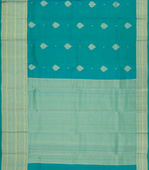 Aquamarine Woven Pure Silk Saree With Floral Buttas-KA15537