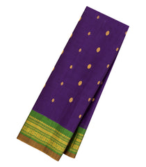 Purple Handloom Gadwal Silk Cotton Saree With Buttas-GA0331