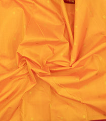 Mango Yellow Handloom Korvai Kanchipuram Silk Saree With Buttas & Contrast Border-KA16793