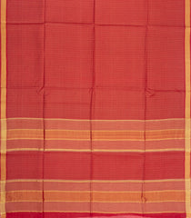 Red Woven Tussar Silk Saree With Chevron Motifs-TU3557