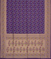 Dark Purple Woven Art Dupion Saree With Tie & Dye Motifs & Meena Border-BL5905