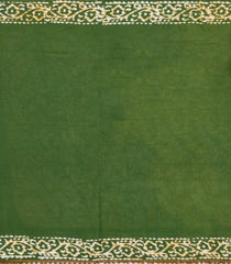 Green Printed Jaipur Cotton Saree With Tie & Dye Motifs-JC1853