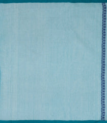 Turquoise Handloom Bengal Cotton Saree With Annam Motifs-BG1828