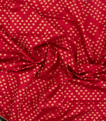Red Handloom Rajkot Patola Silk Saree With Ikat Motifs & Contrast Border-IK0453