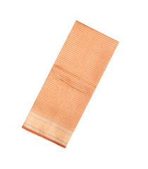 Orange Woven Pure Organza Silk Saree With Stripes-KS1124