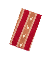 Crimson Woven Synthetic Satin Saree With Floral Zari Motifs-BL4854