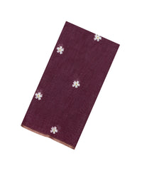 Lilac Printed Art Linen Saree Flower Motifs With Jhalar-BL6043
