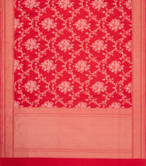 Red Handloom Banarasi Silk Saree With Meena Floral Motifs-BE1769
