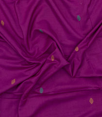 Magenta Woven Tussar Silk Saree With Floral Motifs-TU3459