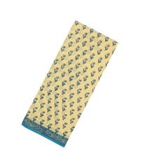 Sandal Printed Jaipur Cotton Saree With Floral Motifs-JC1490