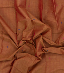 Rust Handloom Kanchi Cotton Saree With Buttas-KC1778