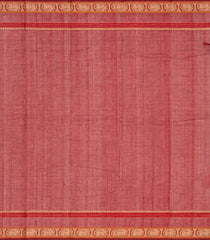 Red Handloom Kanchi Cotton Saree With Checks