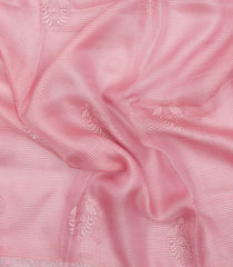 Baby Pink Embroidered Organza Silk Saree With Floral Motifs-KS1056