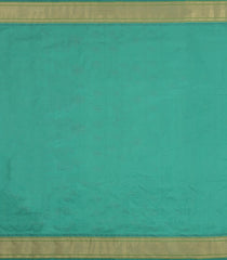 Aquamarine Handloom Paithani Silk Saree With Floral Zari Motifs & Meena Pallu-PA1134