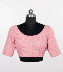Pink Cotton Hakoba Geometric Blouse-RB5276