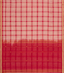 Red Woven Kadapa Cotton Saree With Checks-KN0701