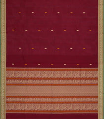 Crimson Handloom Village Cotton Saree With Buttas-VC1642