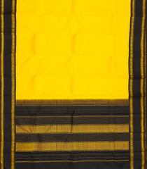 Yellow Handloom Korvai Kanchipuram Silk Saree With Black Border-KA12536